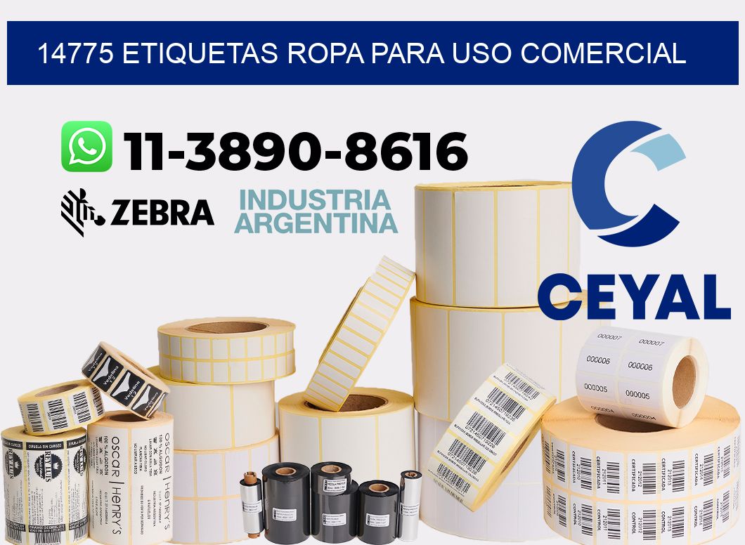 14775 Etiquetas ropa para uso comercial