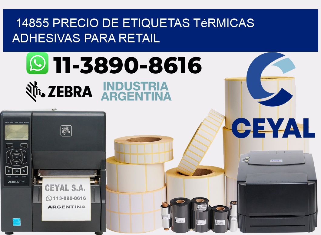14855 precio de etiquetas térmicas adhesivas para retail