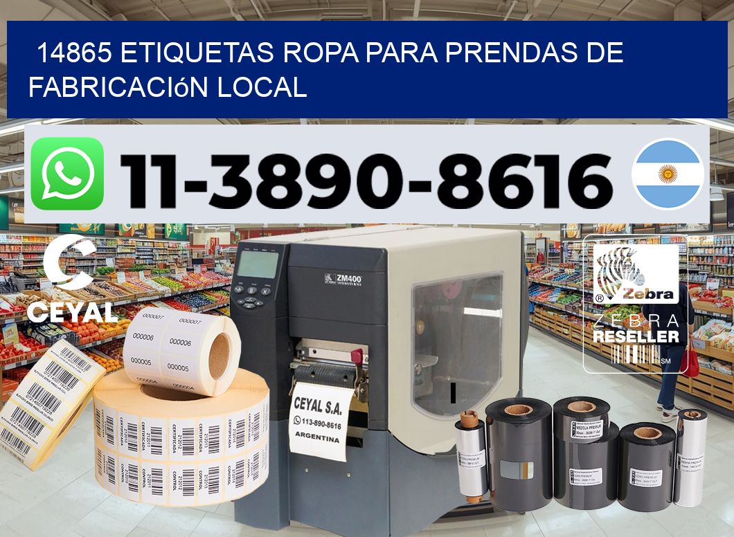 14865 Etiquetas ropa para prendas de fabricación local
