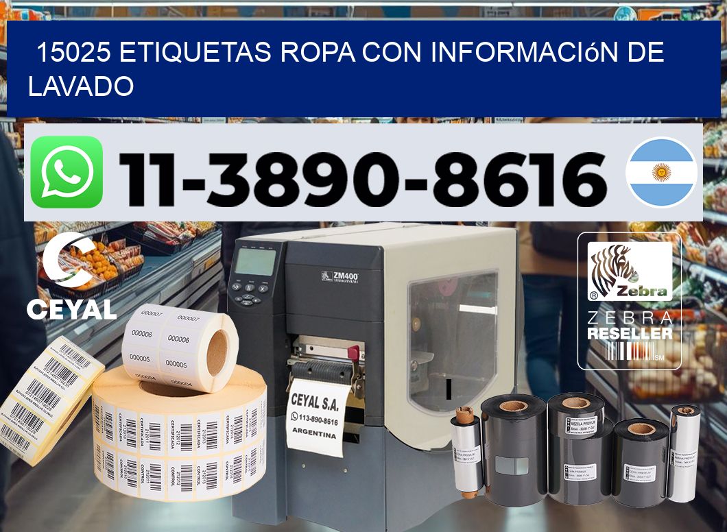 15025 Etiquetas ropa con información de lavado