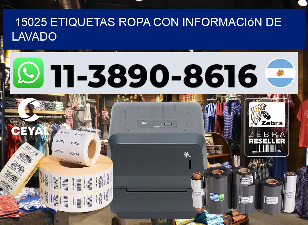 15025 Etiquetas ropa con información de lavado