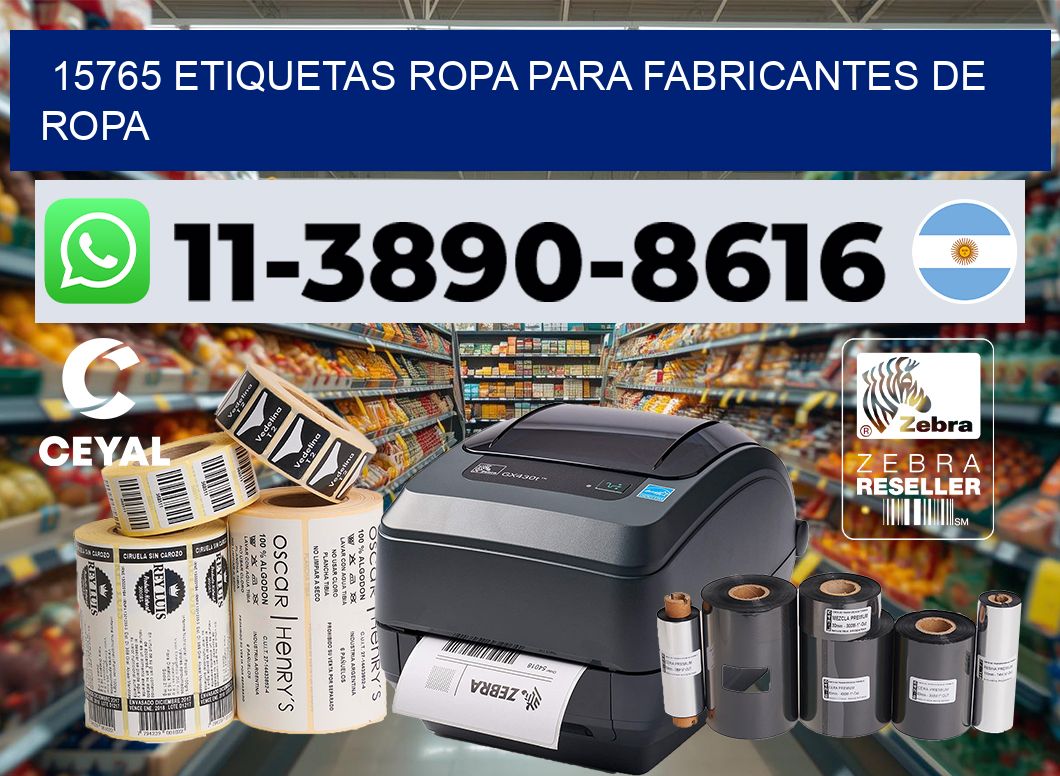 15765 Etiquetas ropa para fabricantes de ropa