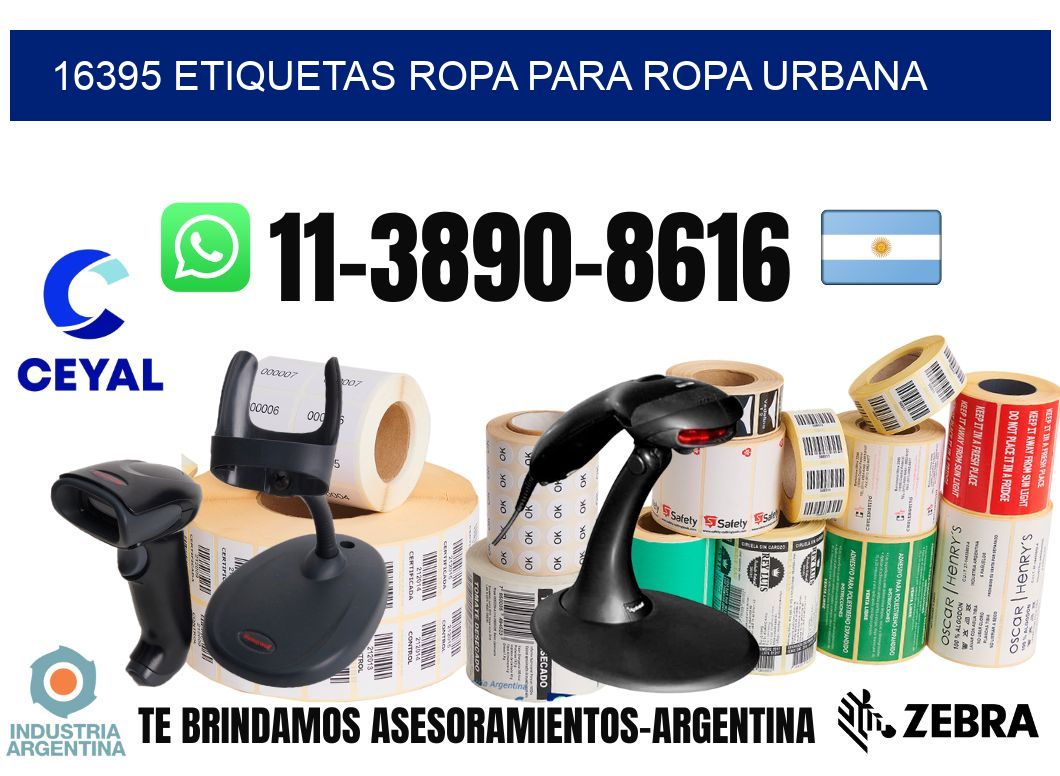 16395 Etiquetas ropa para ropa urbana