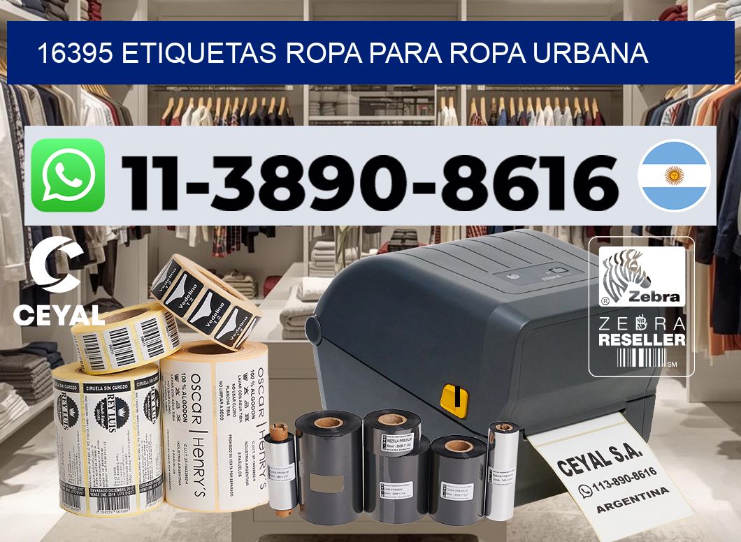 16395 Etiquetas ropa para ropa urbana