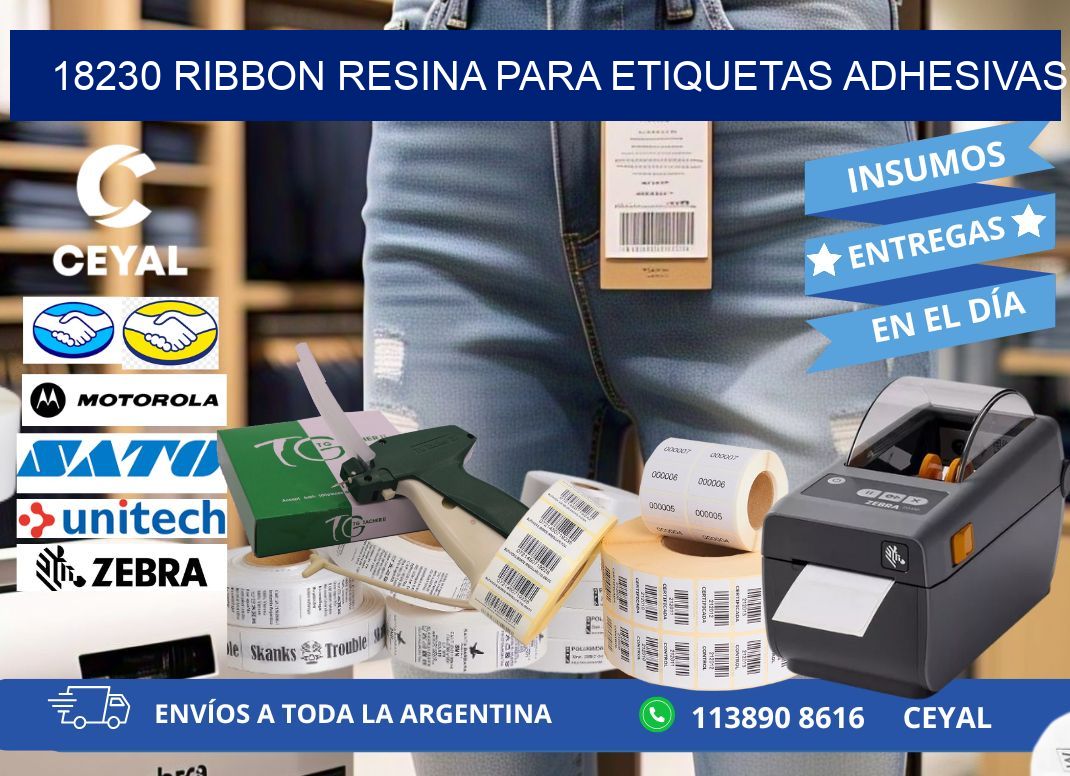 18230 ribbon resina para etiquetas adhesivas
