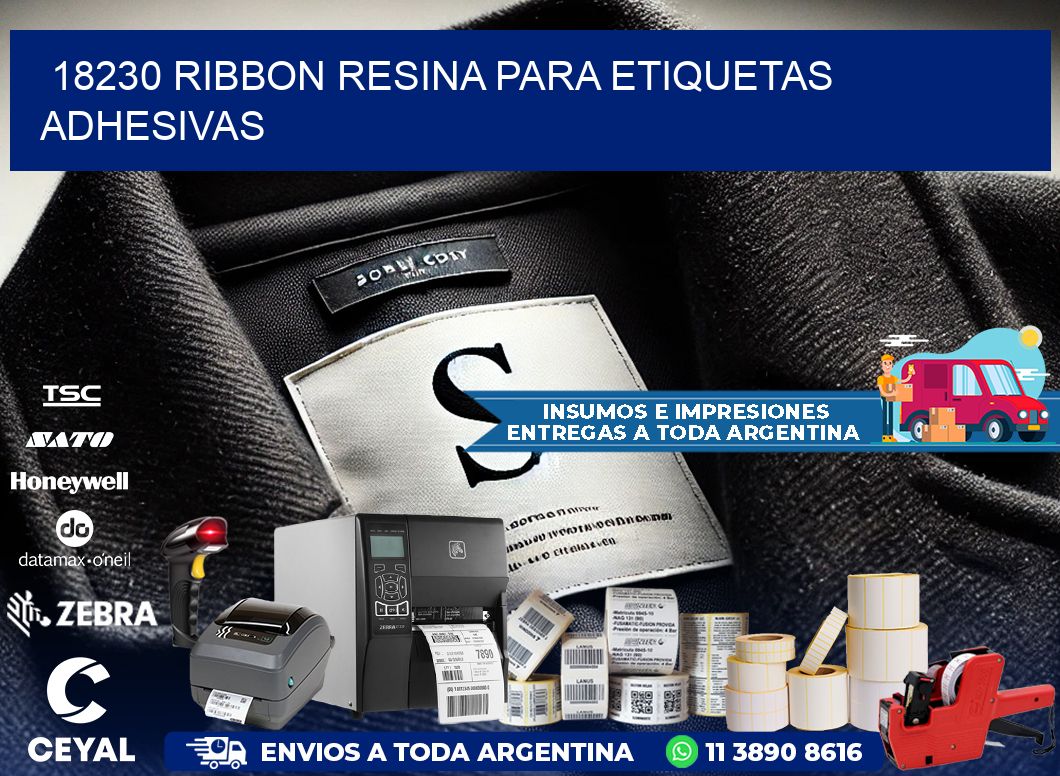 18230 ribbon resina para etiquetas adhesivas
