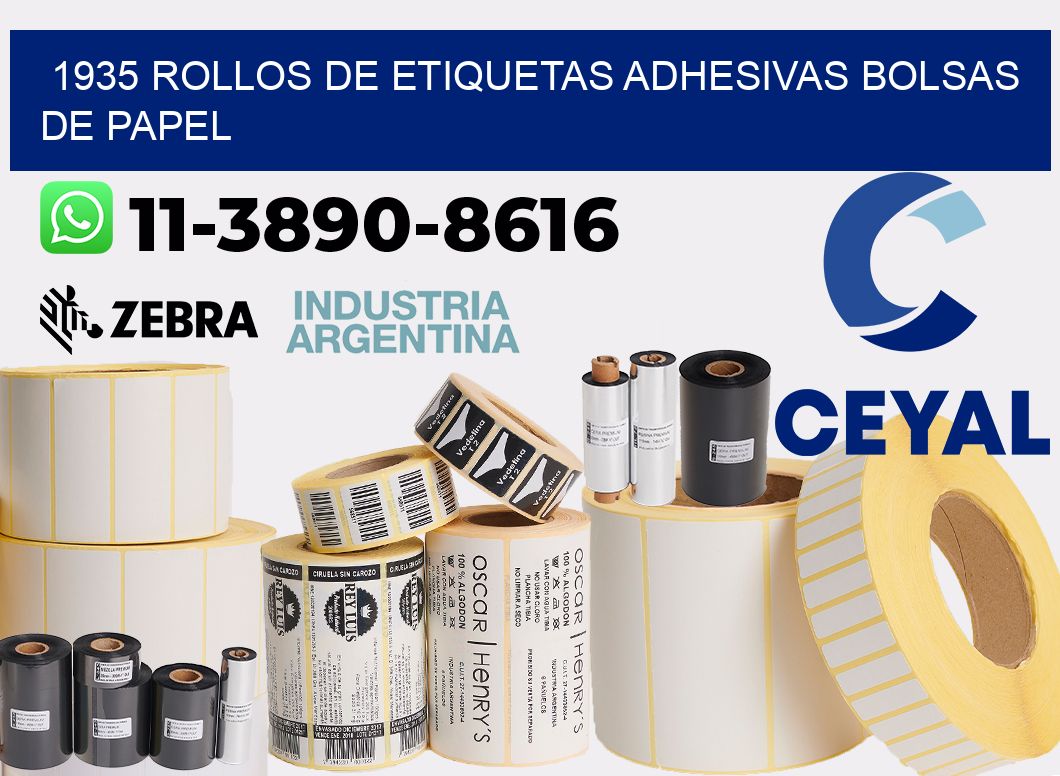 1935 rollos de etiquetas adhesivas bolsas de papel