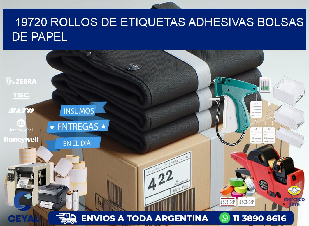 19720 rollos de etiquetas adhesivas bolsas de papel