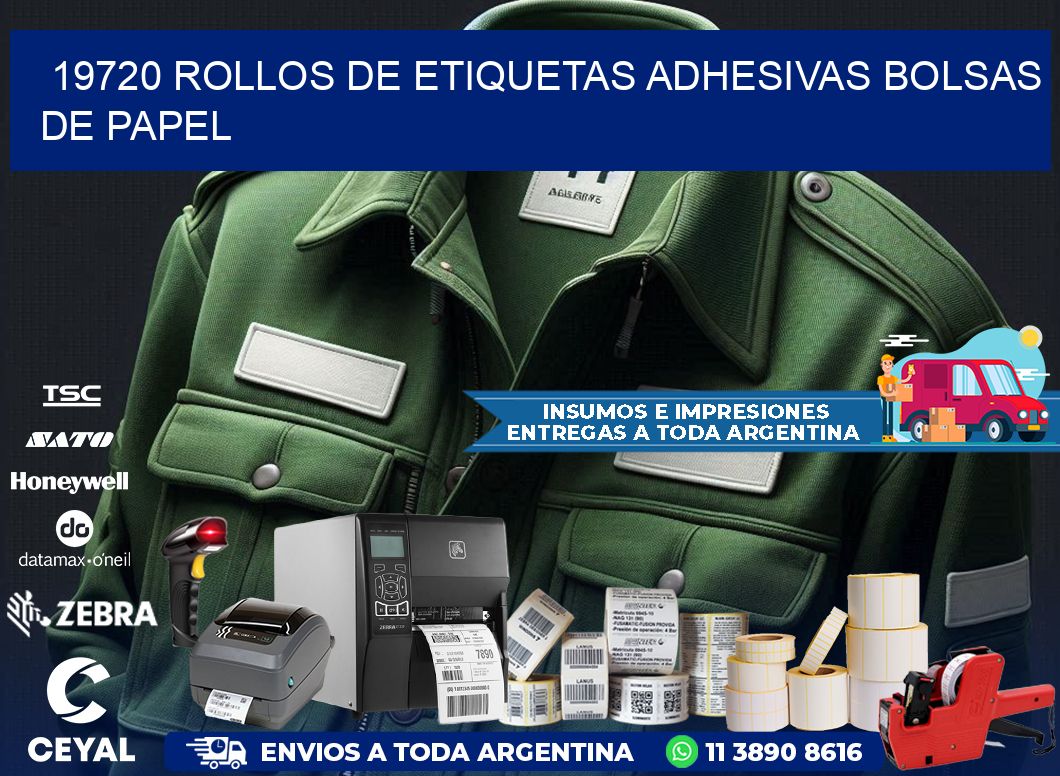 19720 rollos de etiquetas adhesivas bolsas de papel