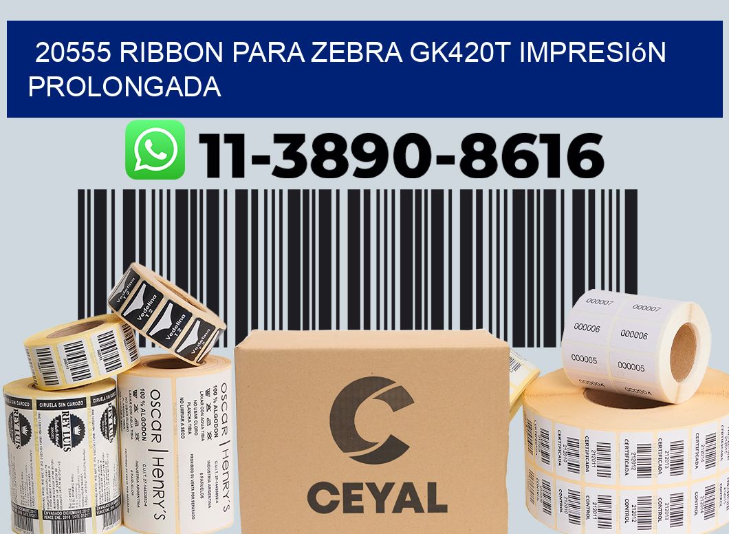 20555 ribbon para zebra gk420t impresión prolongada
