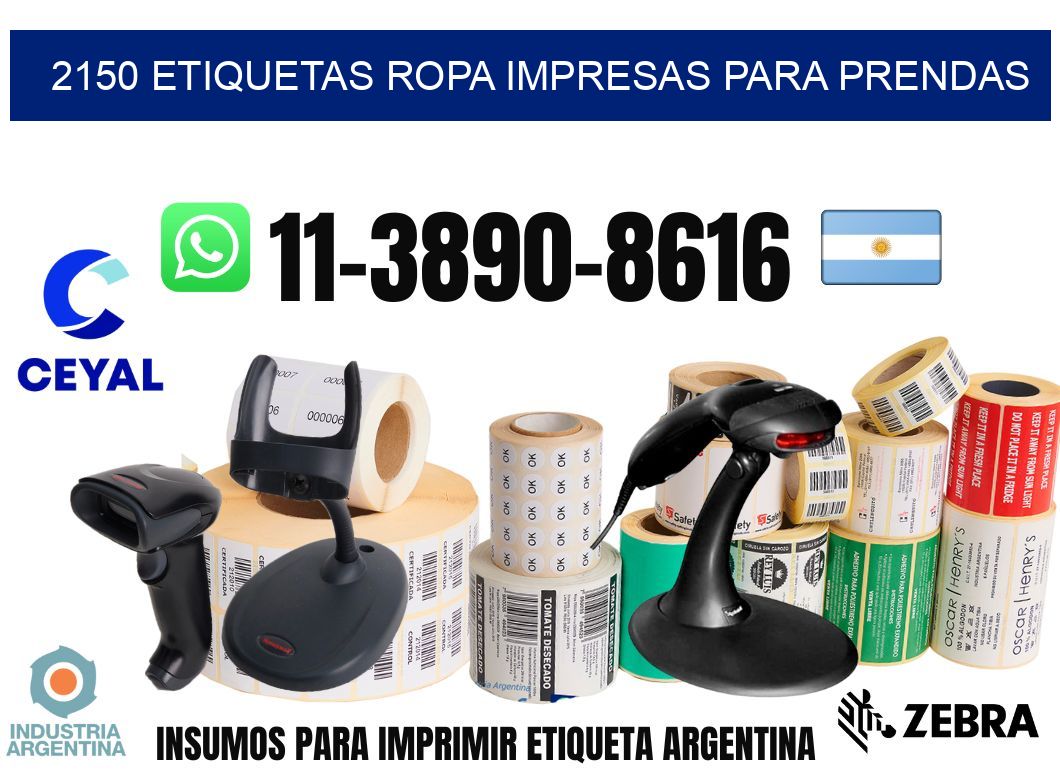 2150 Etiquetas ropa impresas para prendas