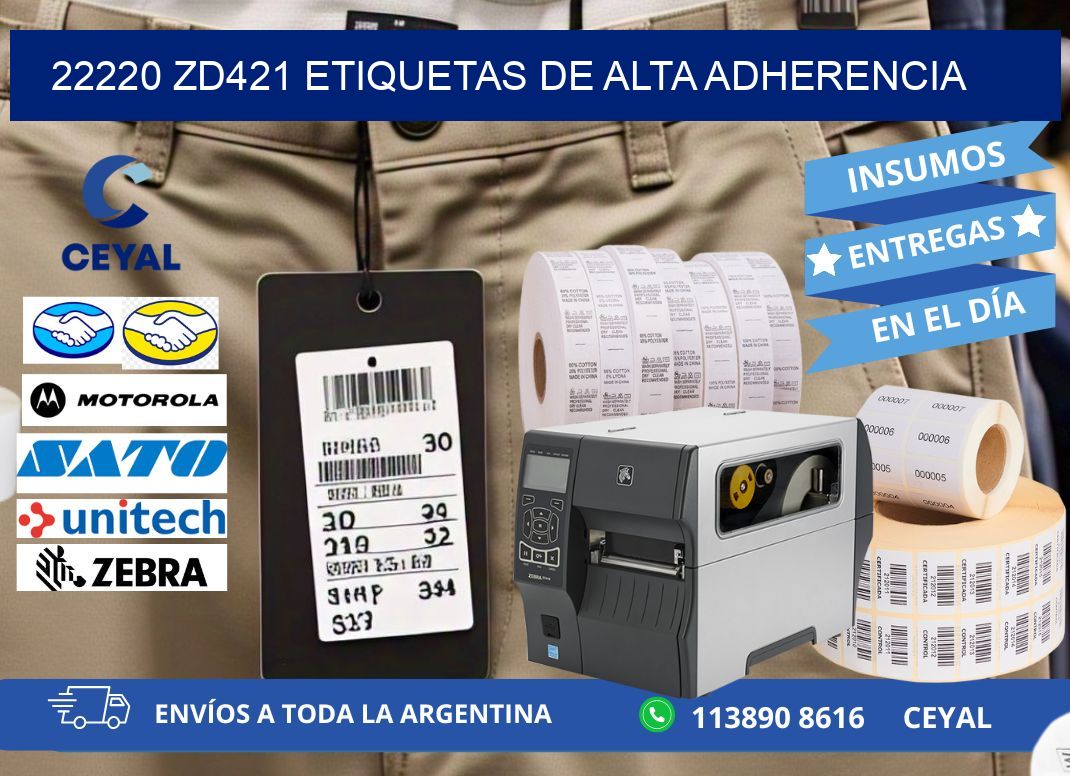 22220 zd421 etiquetas de alta adherencia