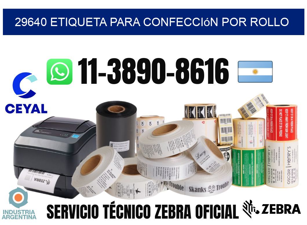 29640 etiqueta para confección por rollo