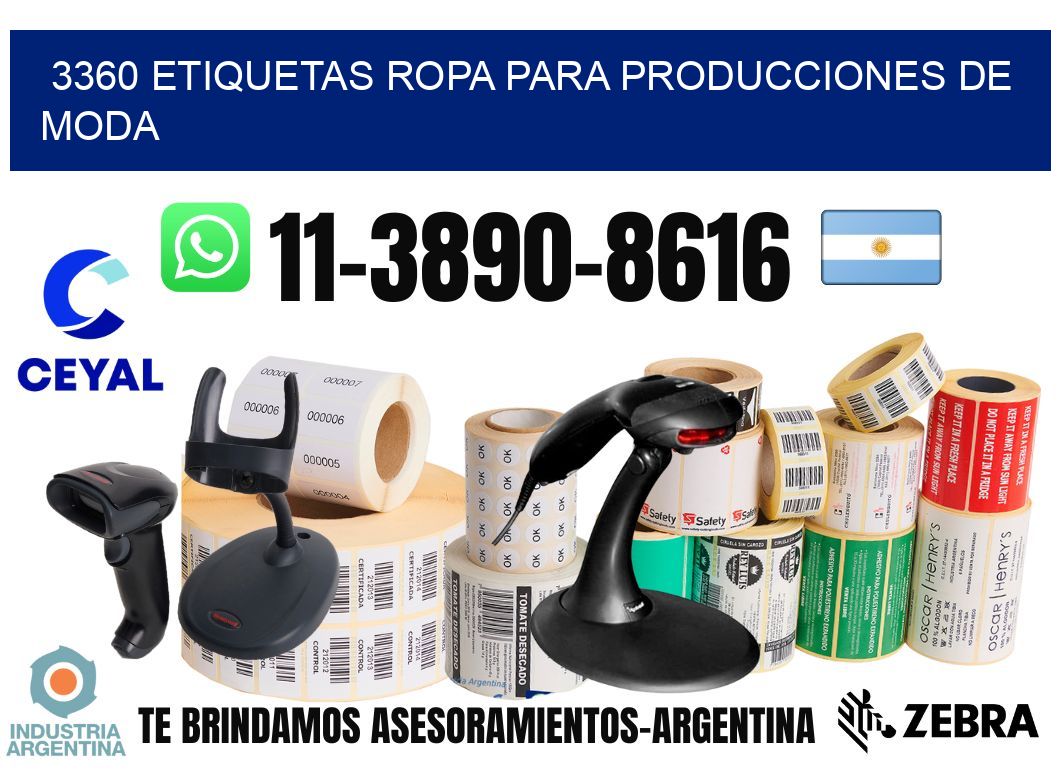 3360 Etiquetas ropa para producciones de moda