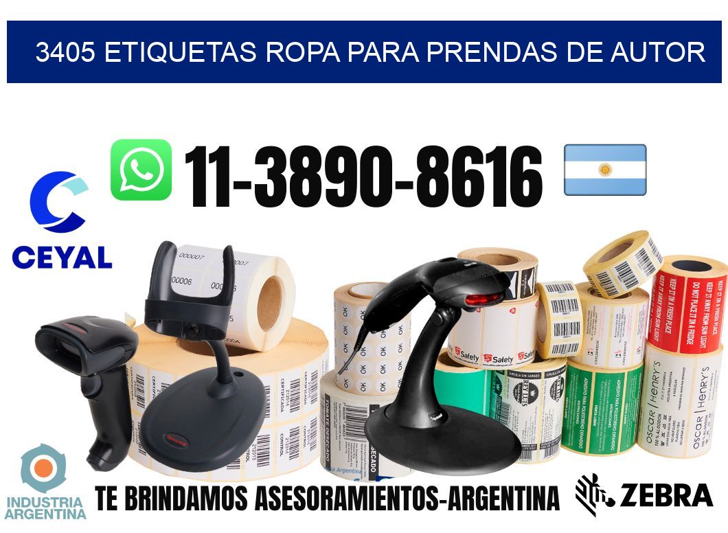 3405 Etiquetas ropa para prendas de autor