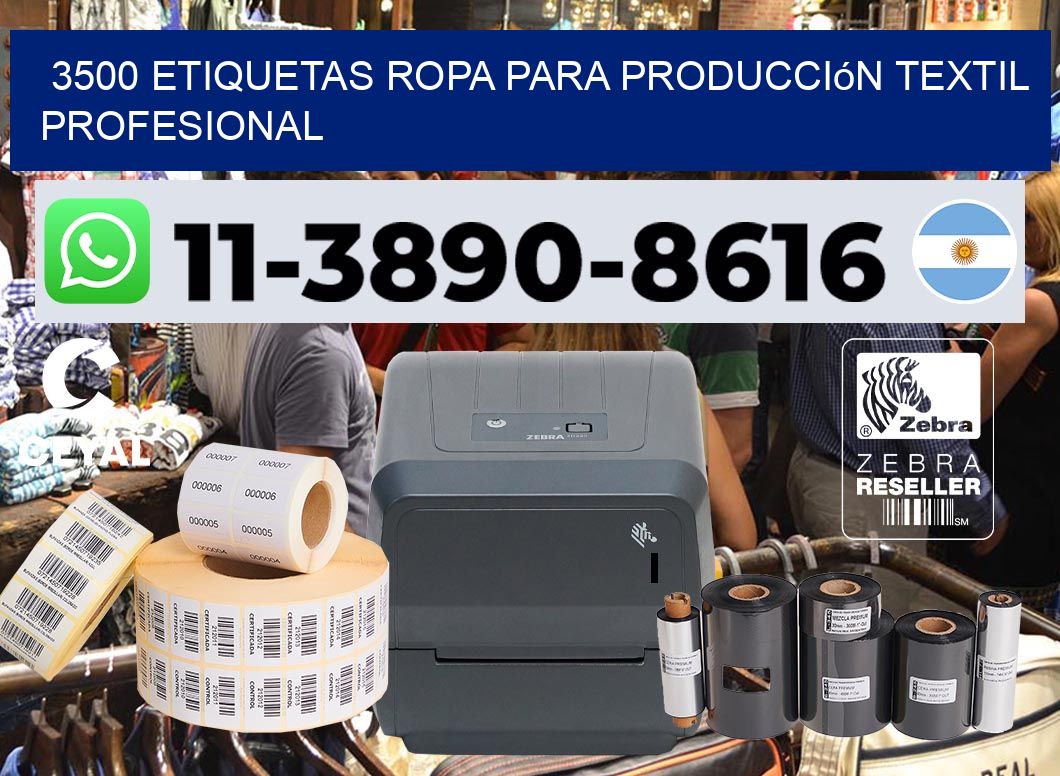 3500 Etiquetas ropa para producción textil profesional