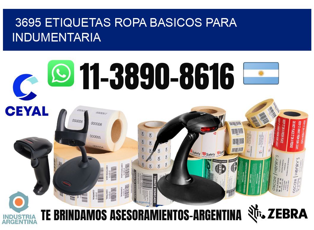 3695 Etiquetas ropa basicos para indumentaria