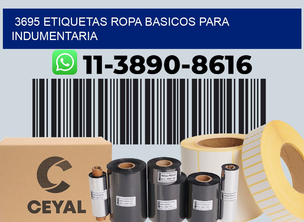 3695 Etiquetas ropa basicos para indumentaria