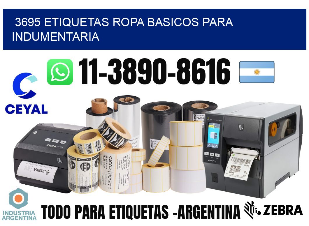 3695 Etiquetas ropa basicos para indumentaria