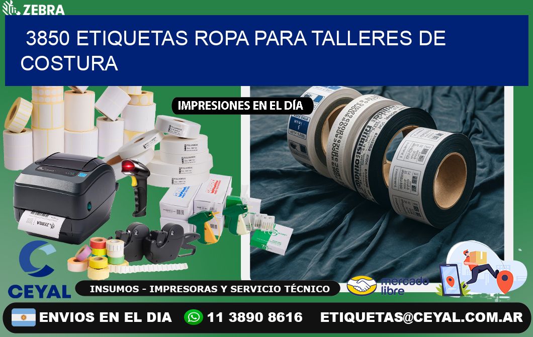 3850 Etiquetas ropa para talleres de costura