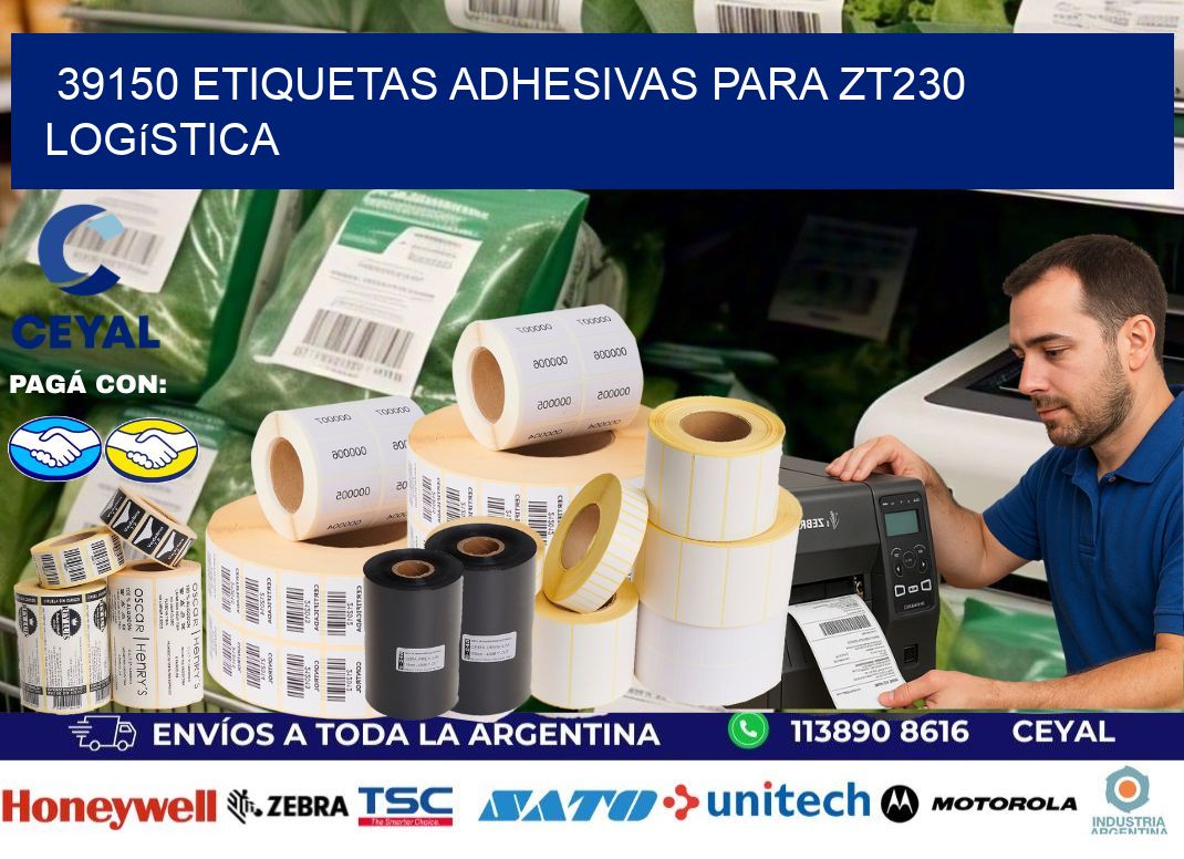 39150 etiquetas adhesivas para zt230 logística
