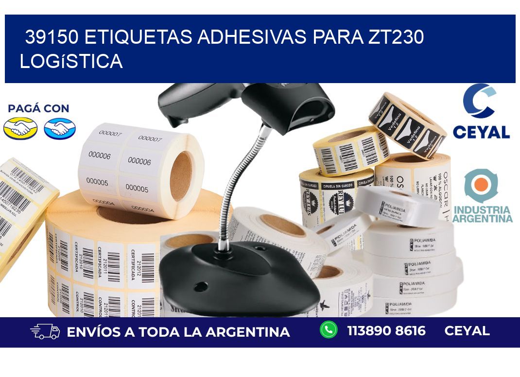 39150 etiquetas adhesivas para zt230 logística
