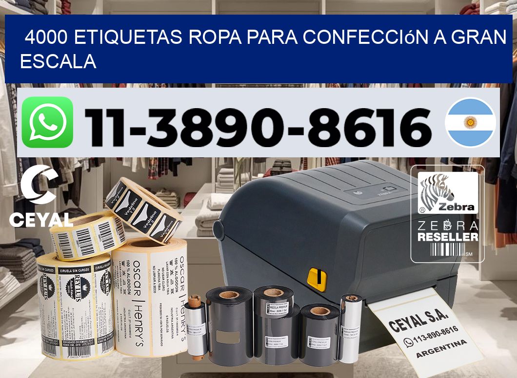 4000 Etiquetas ropa para confección a gran escala