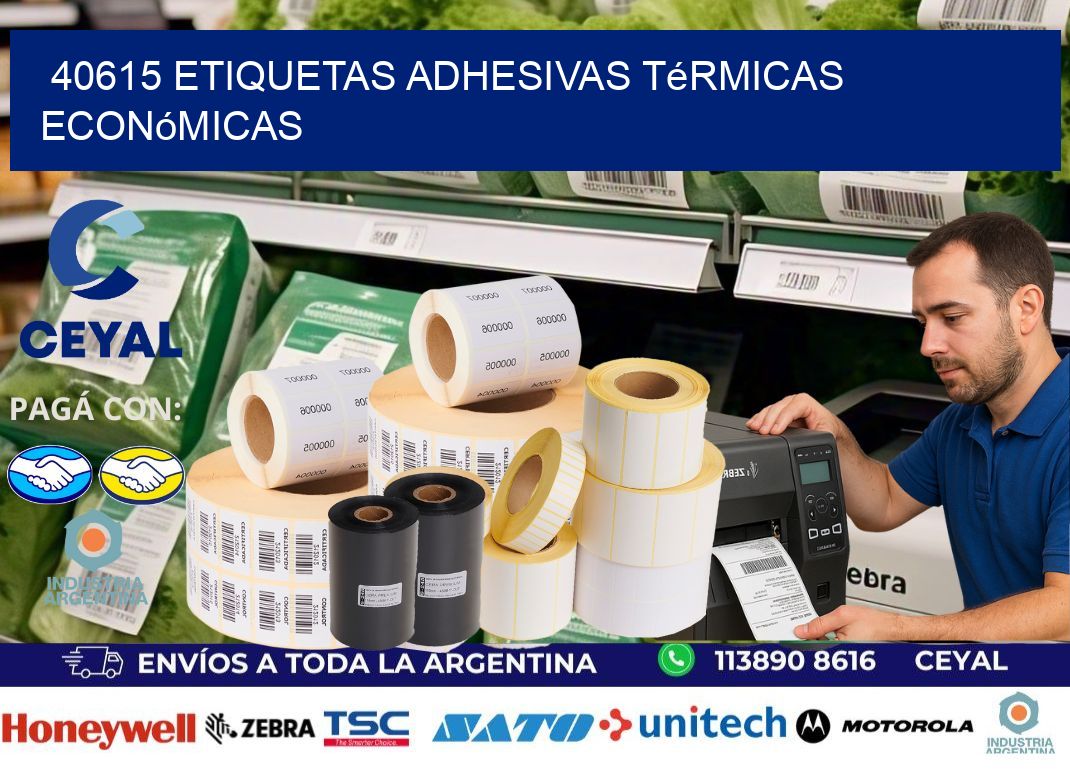 40615 etiquetas adhesivas térmicas económicas