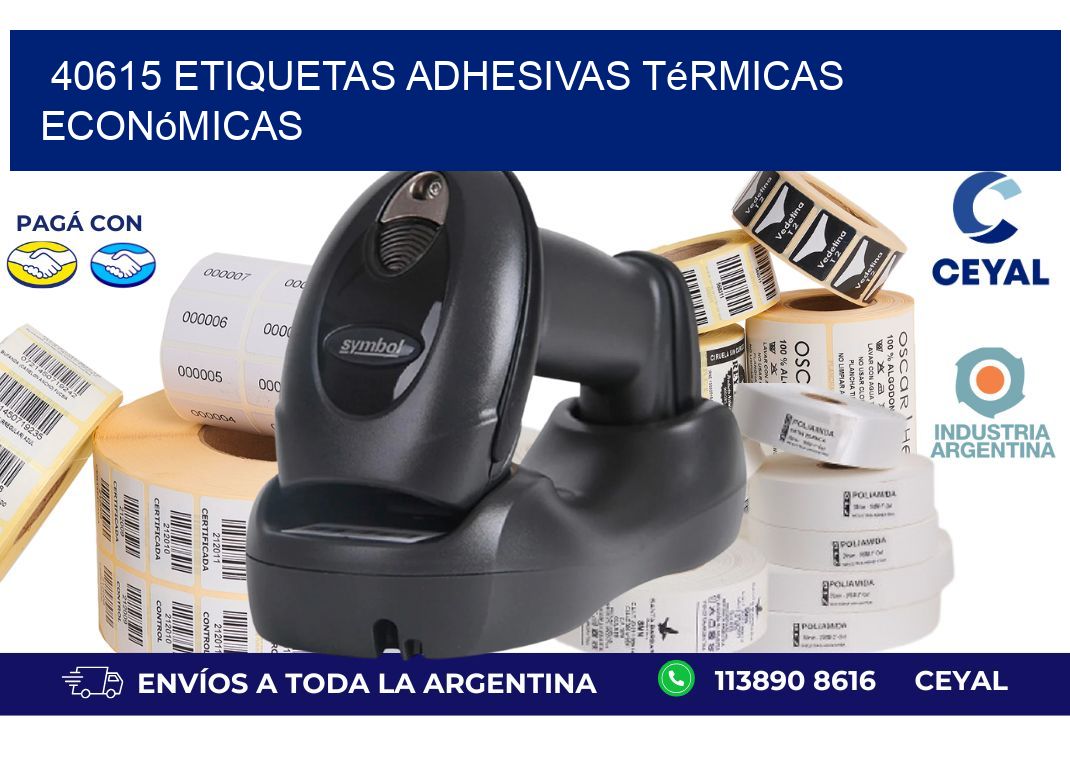40615 etiquetas adhesivas térmicas económicas
