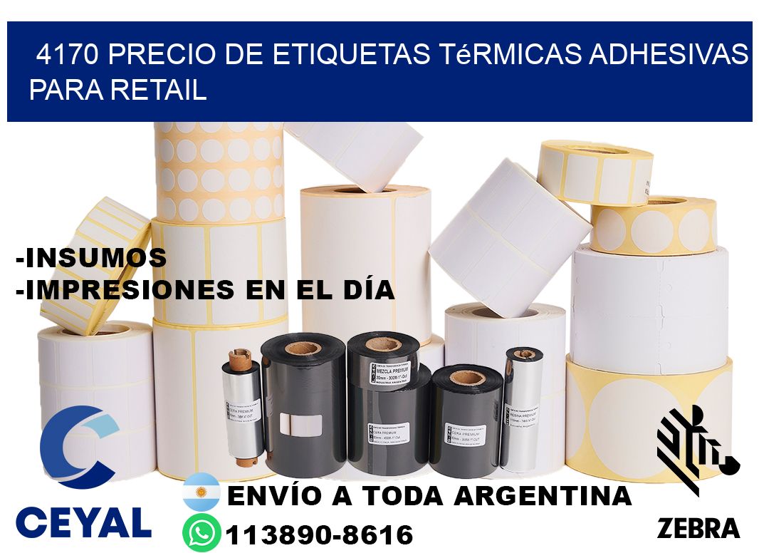 4170 precio de etiquetas térmicas adhesivas para retail