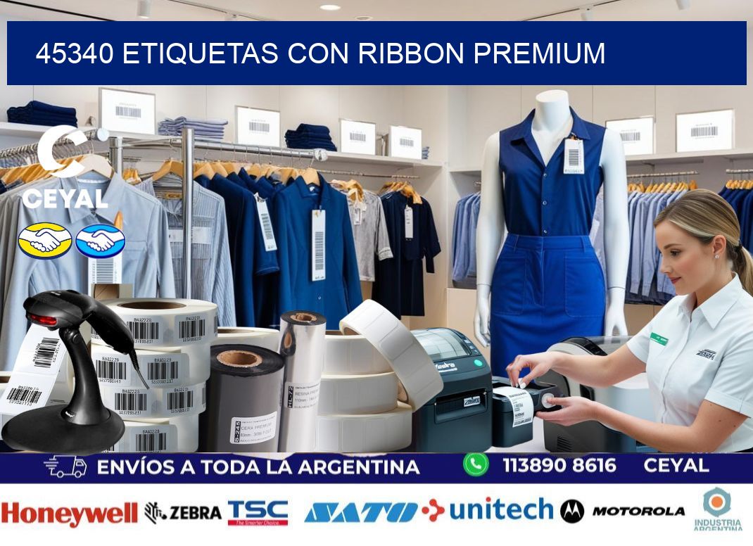 45340 etiquetas con ribbon premium