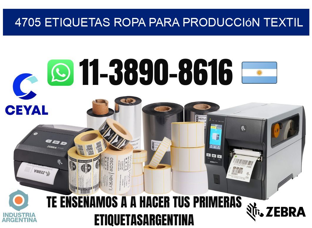 4705 Etiquetas ropa para producción textil
