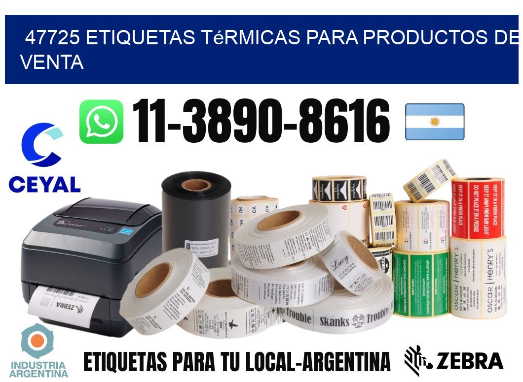 47725 etiquetas térmicas para productos de venta