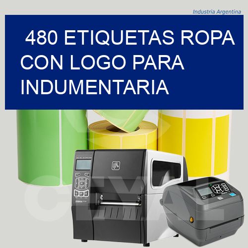 480 Etiquetas ropa con logo para indumentaria