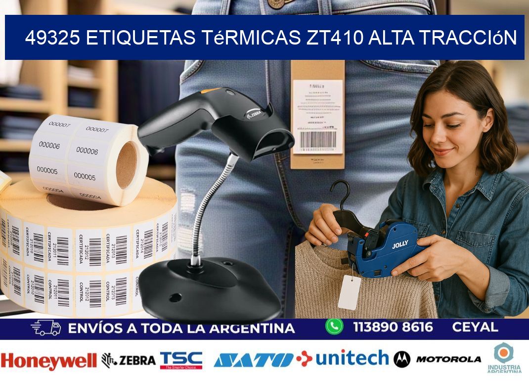 49325 etiquetas térmicas zt410 alta tracción