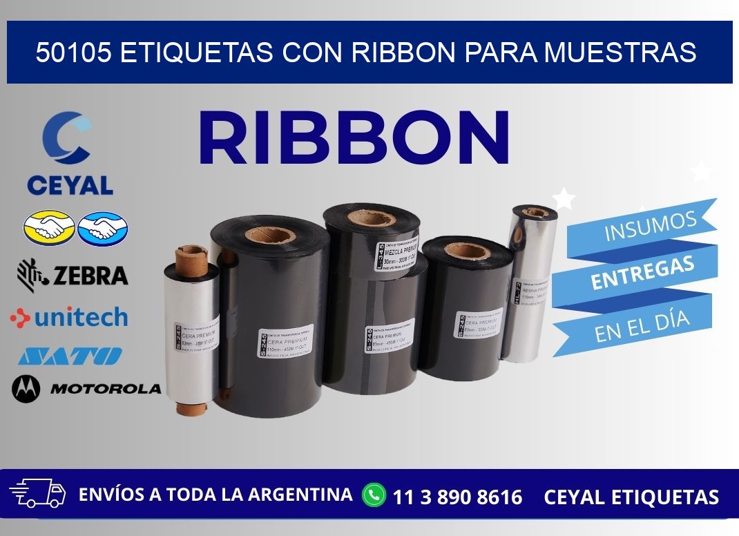 50105 etiquetas con ribbon para muestras