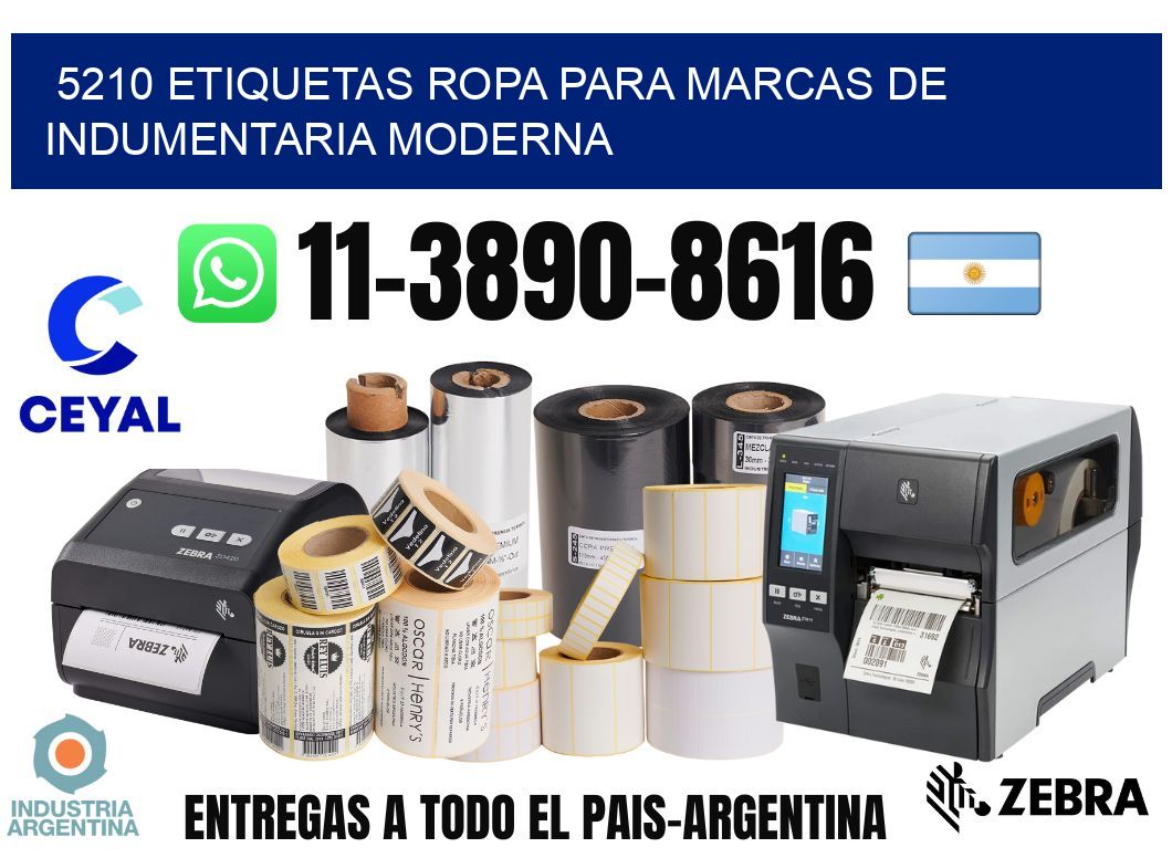 5210 Etiquetas ropa para marcas de indumentaria moderna