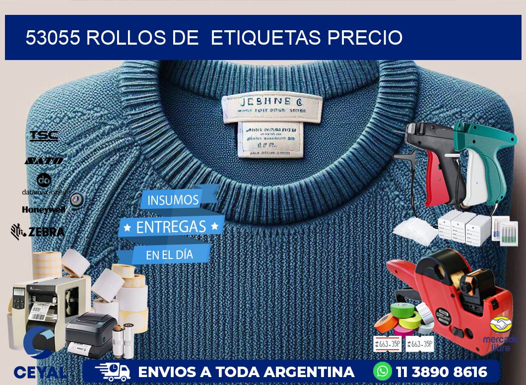 53055 rollos de  etiquetas precio