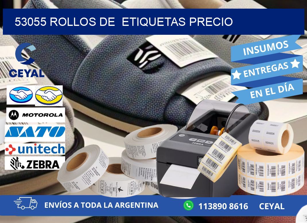 53055 rollos de  etiquetas precio