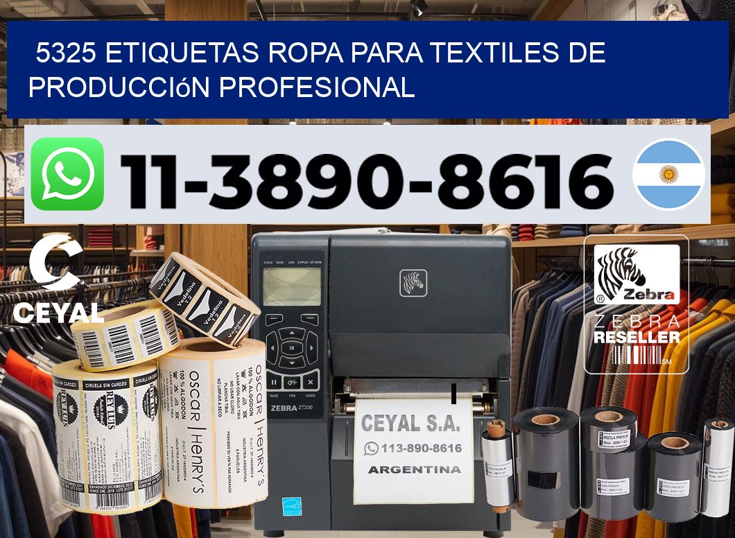 5325 Etiquetas ropa para textiles de producción profesional