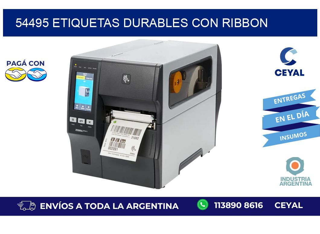 54495 etiquetas durables con ribbon