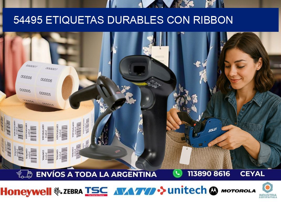 54495 etiquetas durables con ribbon