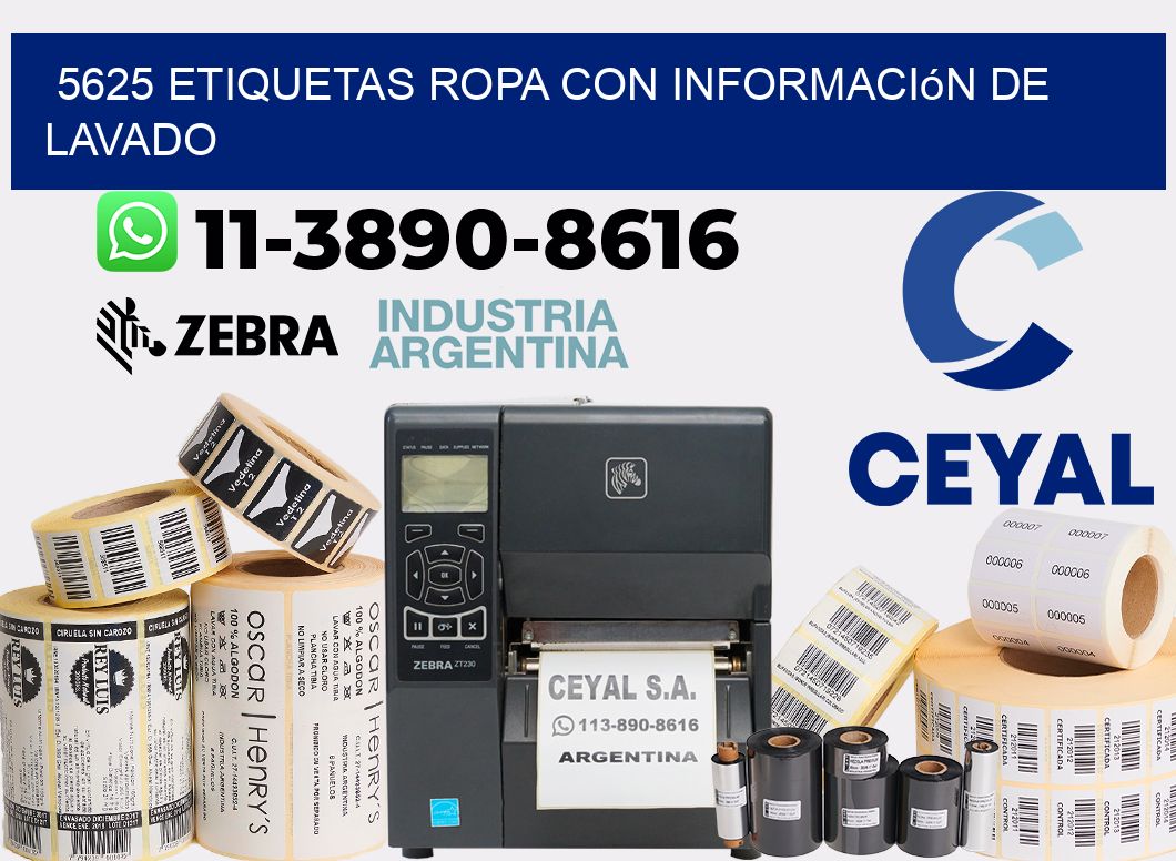 5625 Etiquetas ropa con información de lavado