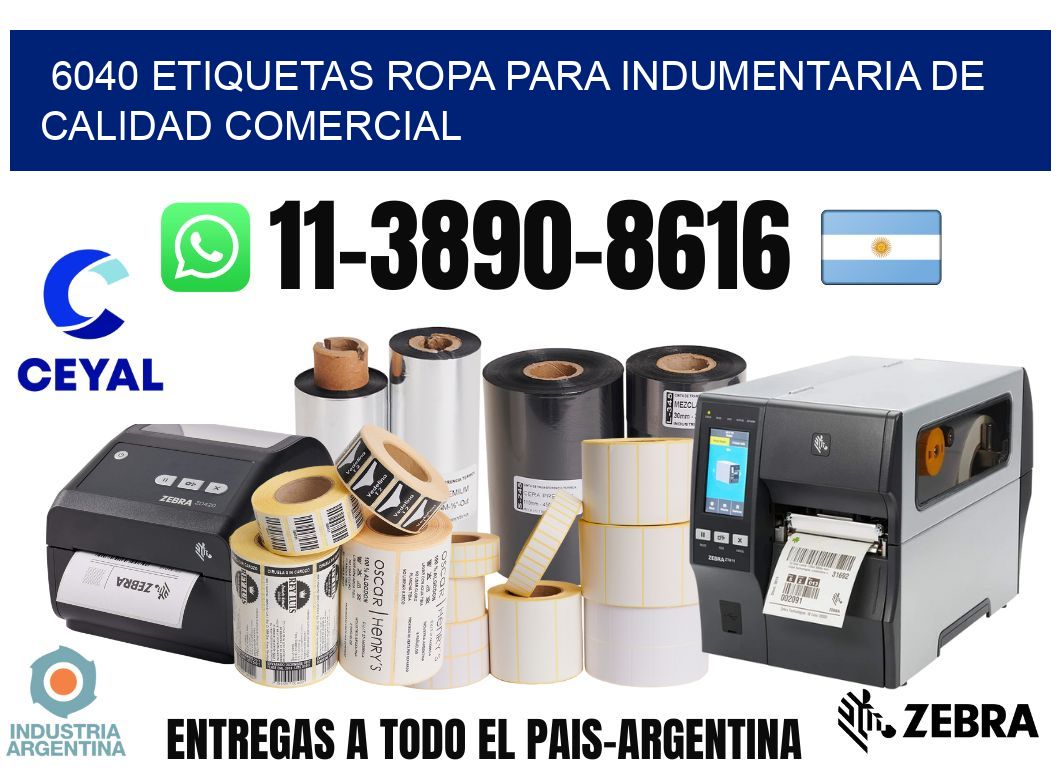 6040 Etiquetas ropa para indumentaria de calidad comercial