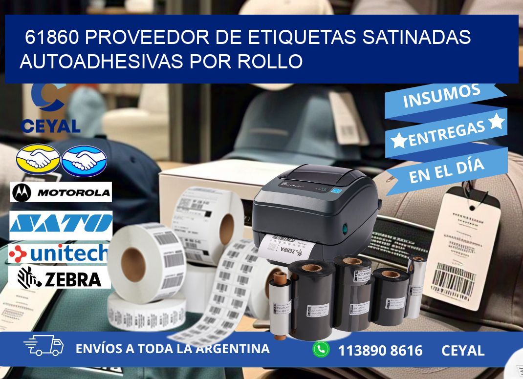 61860 proveedor de etiquetas satinadas autoadhesivas por rollo