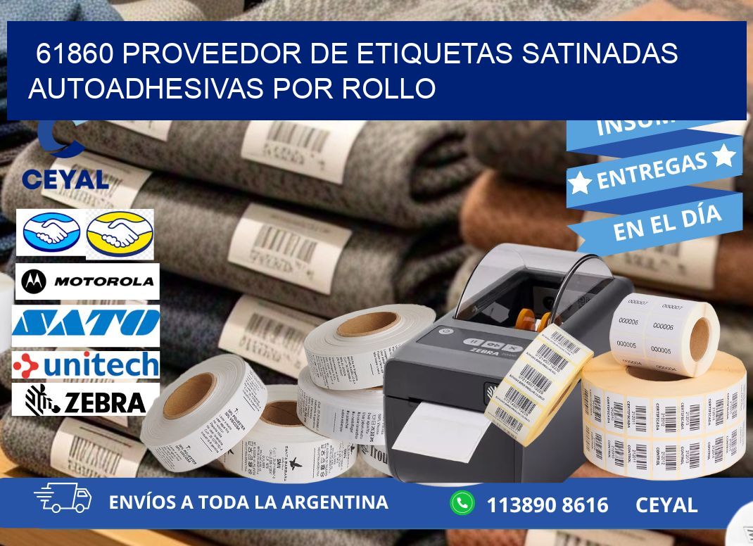 61860 proveedor de etiquetas satinadas autoadhesivas por rollo