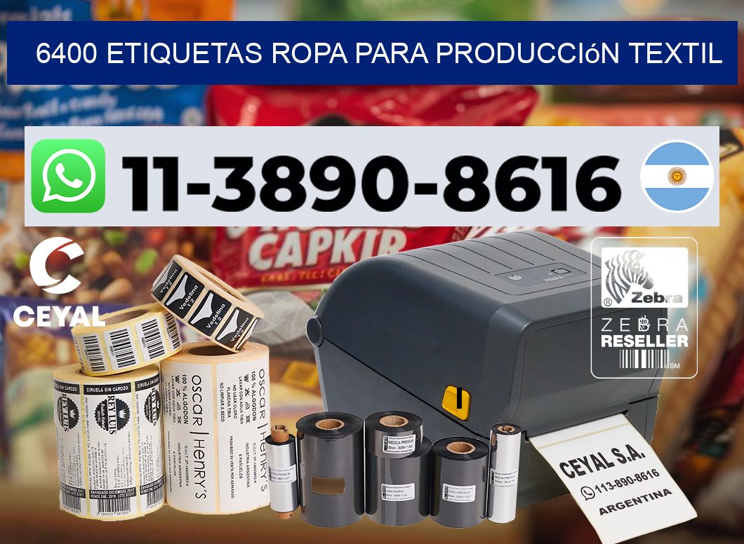 6400 Etiquetas ropa para producción textil