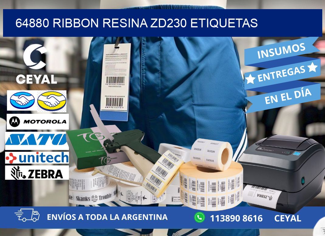 64880 ribbon resina zd230 etiquetas