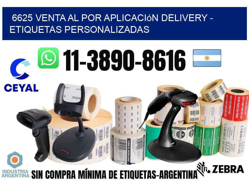 6625 Venta al Por Aplicación delivery - Etiquetas Personalizadas