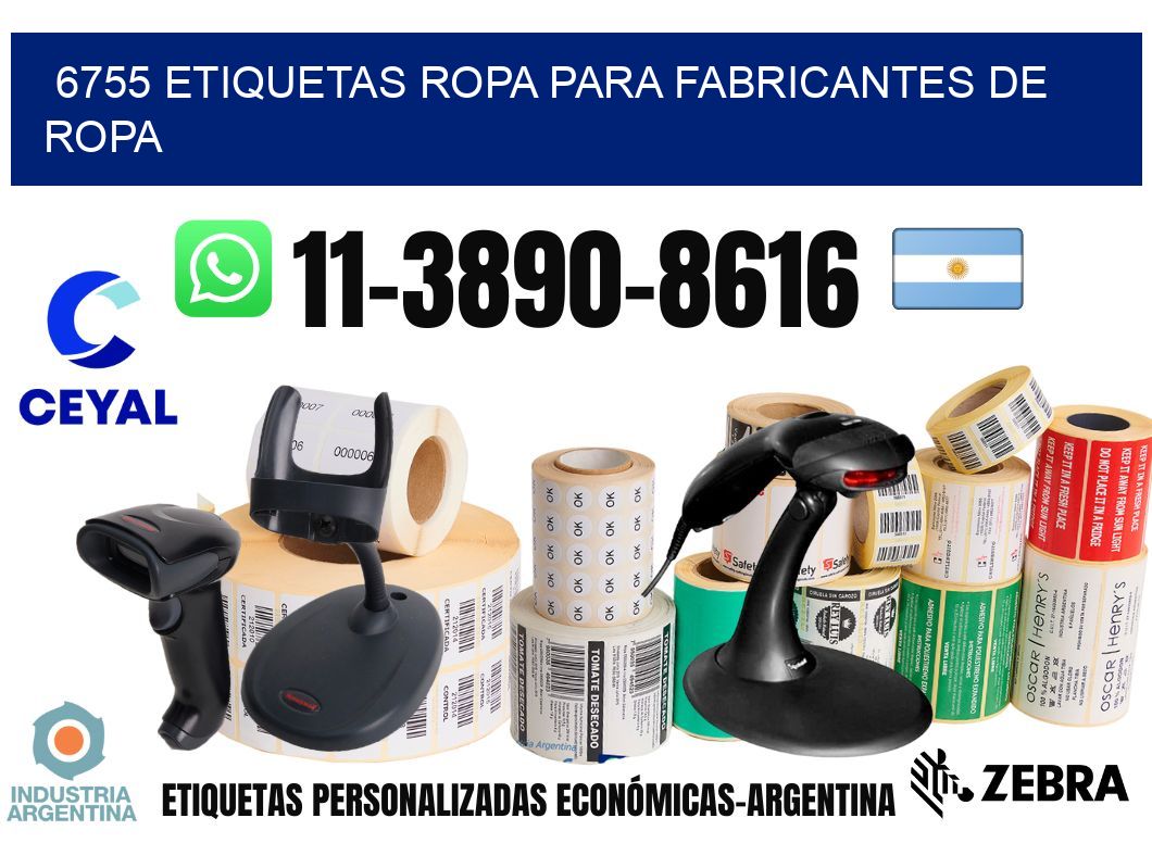 6755 Etiquetas ropa para fabricantes de ropa